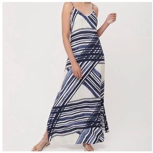 Ann Taylor Loft white and blue maxi dress with spaghetti straps. Size L